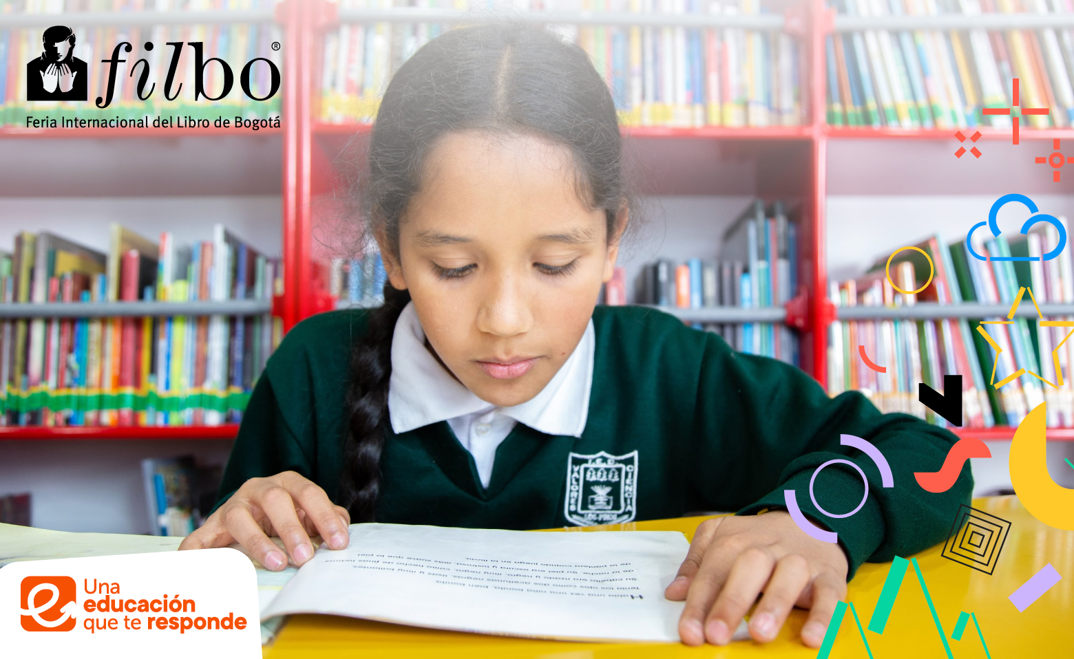 Niña leyendo un libro.