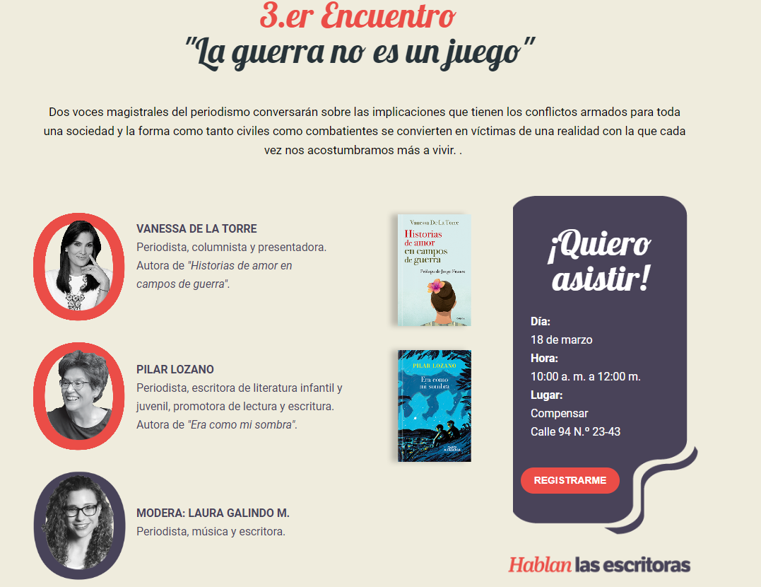Participa del tercer y cuarto encuentro del ciclo de conversatorios ‘Letras en voz alta’ 