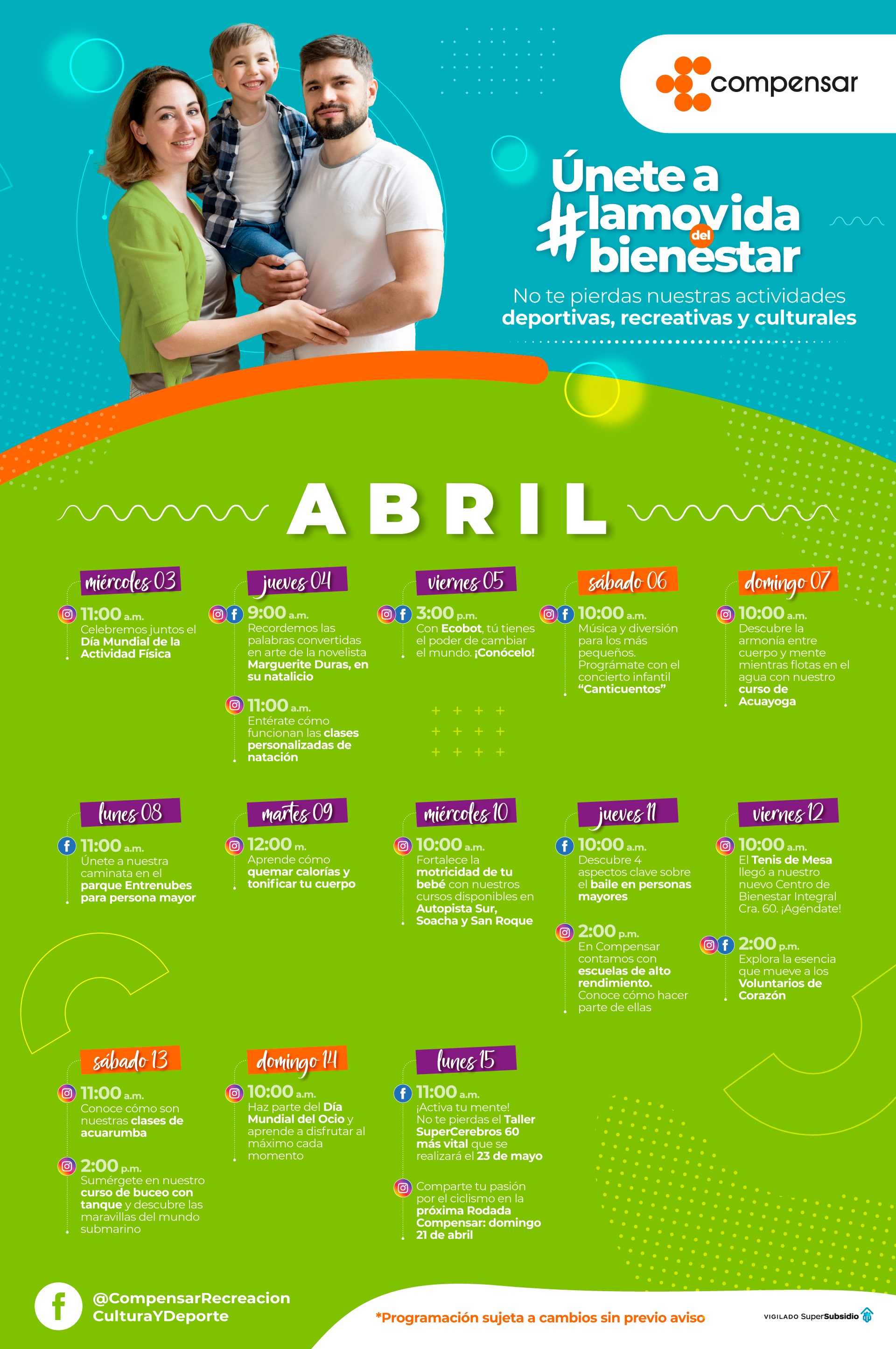 Unete a la movida del Bienestar compensar