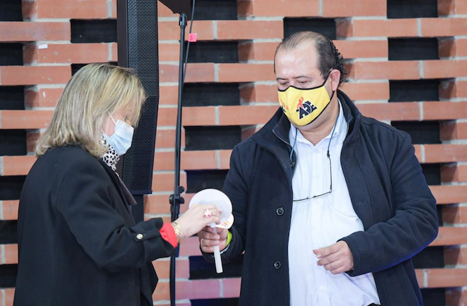 Edna Bonilla Sebá, rechazando la violencia