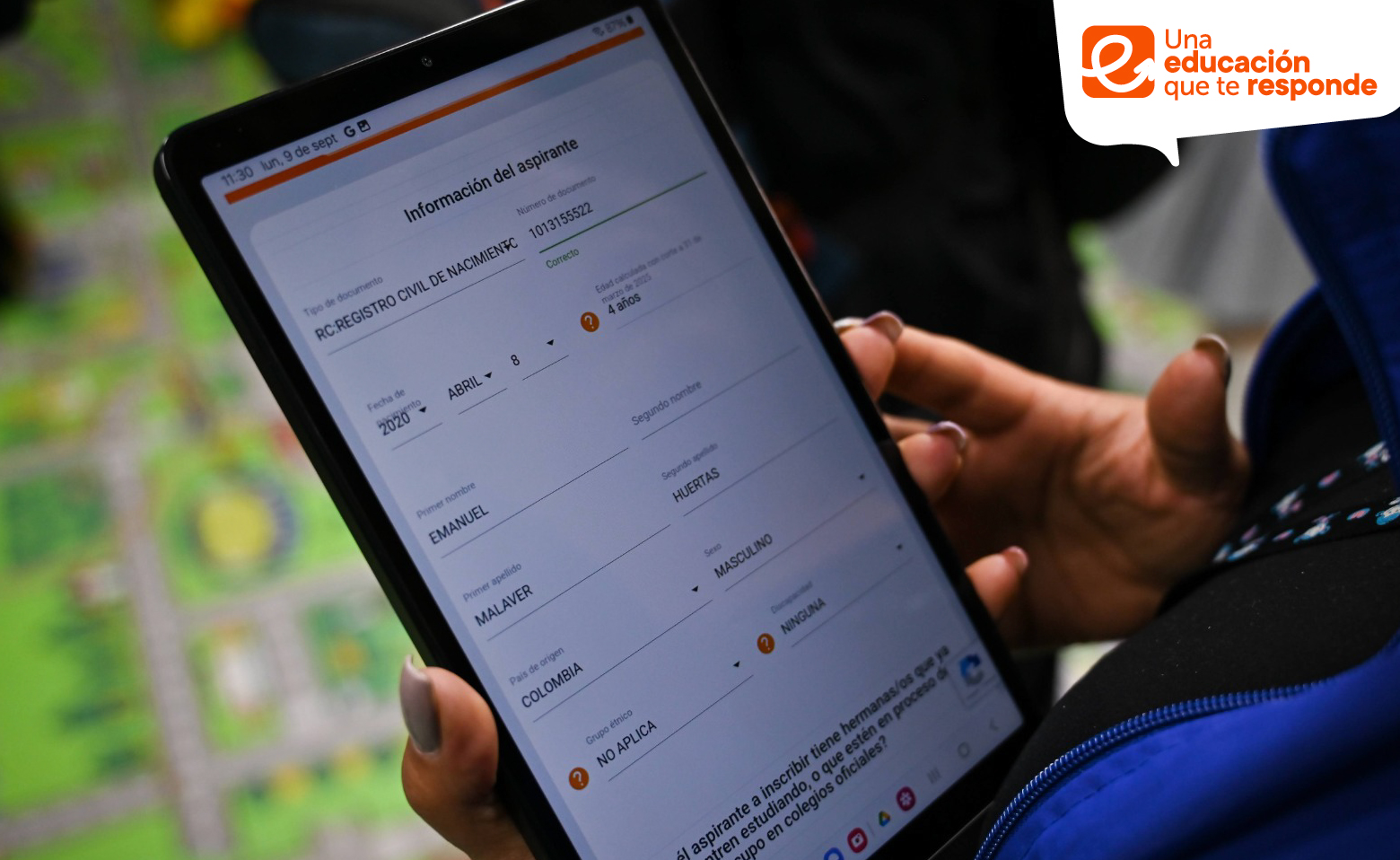 Tablet de matriculas